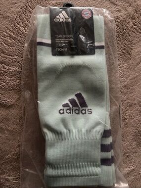 OVERSOCK adidas Mint Green Crew Socks with Purple Logo